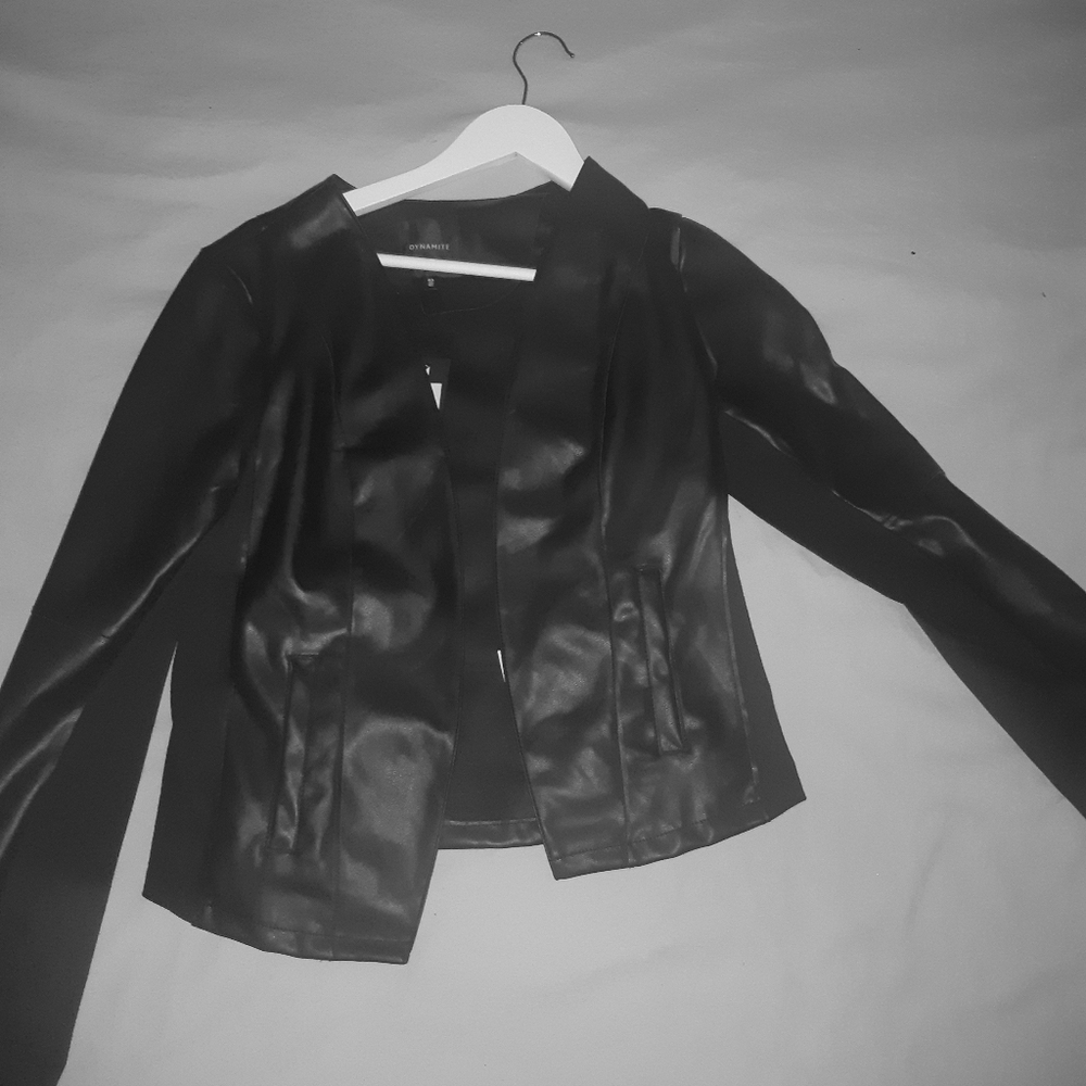 New with tags leather like blazer